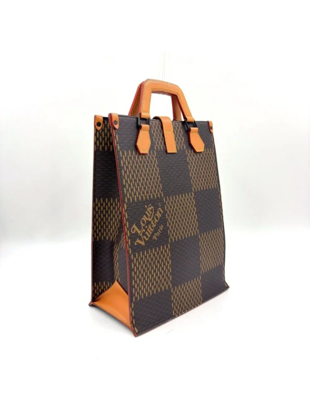 Louis Vuitton Mini Tote Damier Ebene Giant LV Squared Shoulder Bag Leather